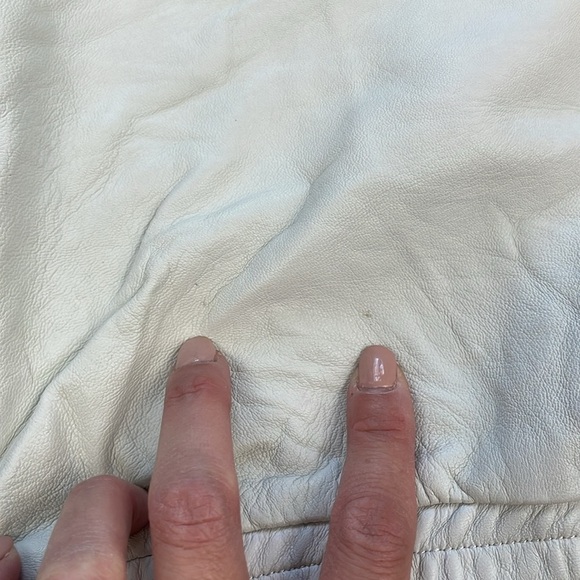 NWT One Teaspoon Super Moto Leather Crewneck Sweatshirt Ivory White Sz XS - Picture 8 of 16